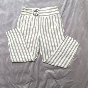 Anthropologie Oasis High Waist Striped Linen Pants Cropped - Size 8 - MAKE OFFER